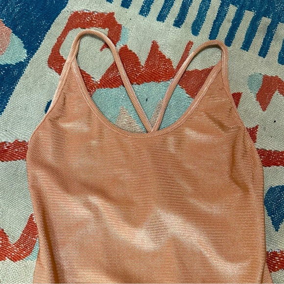 WHIMSY AND ROW ANNETTE ONE-PIECE SWIMSUIT metallic nude tie back - Picture 10 of 14